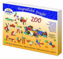 Dřevěné magnetické puzzle ZOO